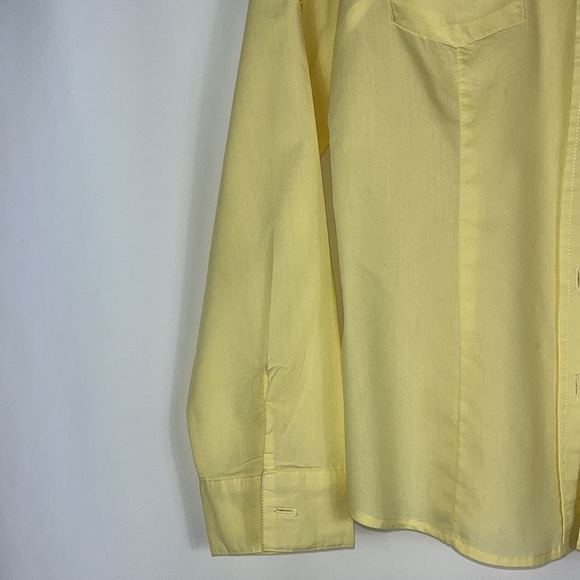 Truth button down roll tab sleeve yellow top Sz L - Picture 6 of 11